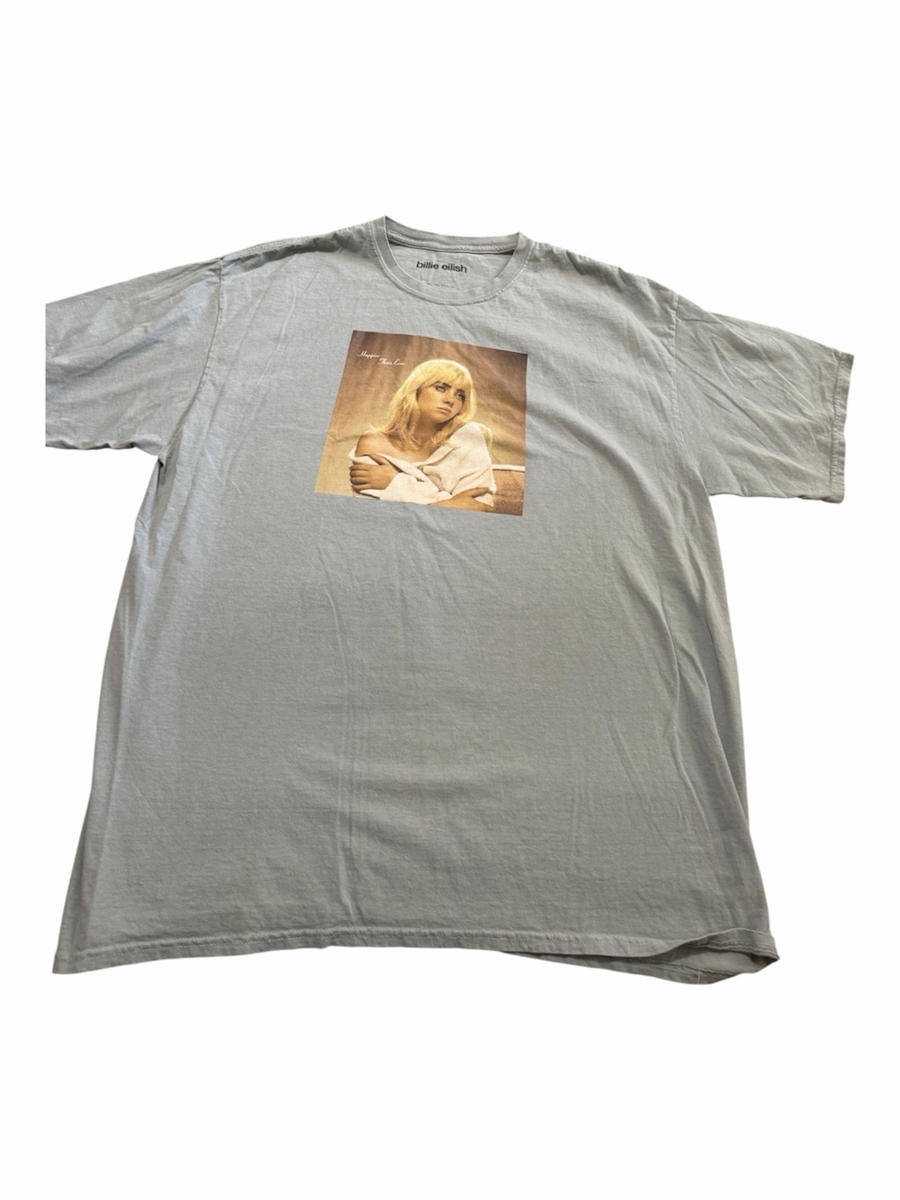 Billie Eilish Graphic Tee Sage Green Happier Than Ever Size XXL Band Music Pop